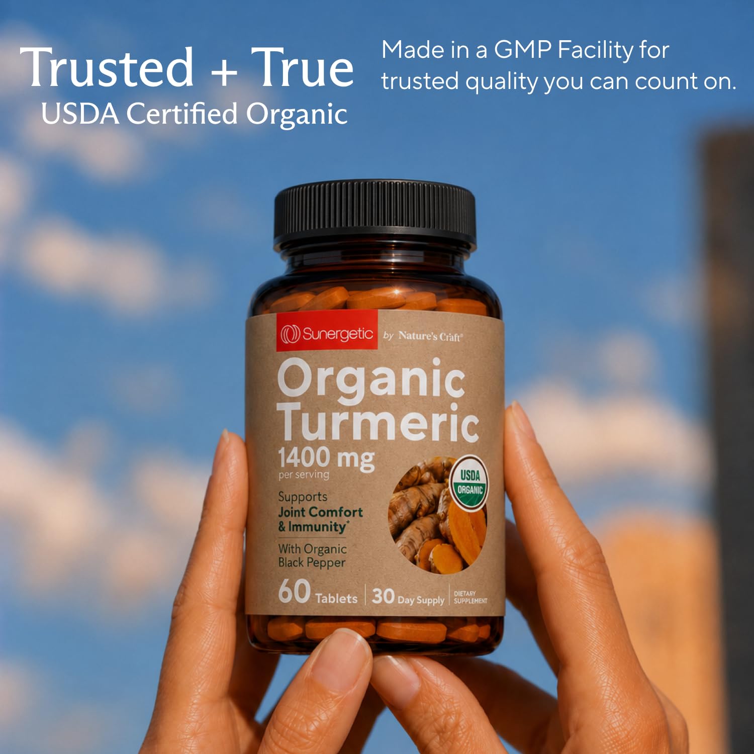 USDA Certified Organic Turmeric Supplement – Includes Organic Turmeric & Organic Black Pepper – 1,400mg of Turmeric per Serving - 60 Count (Pack of 1) — Amazon image 8
