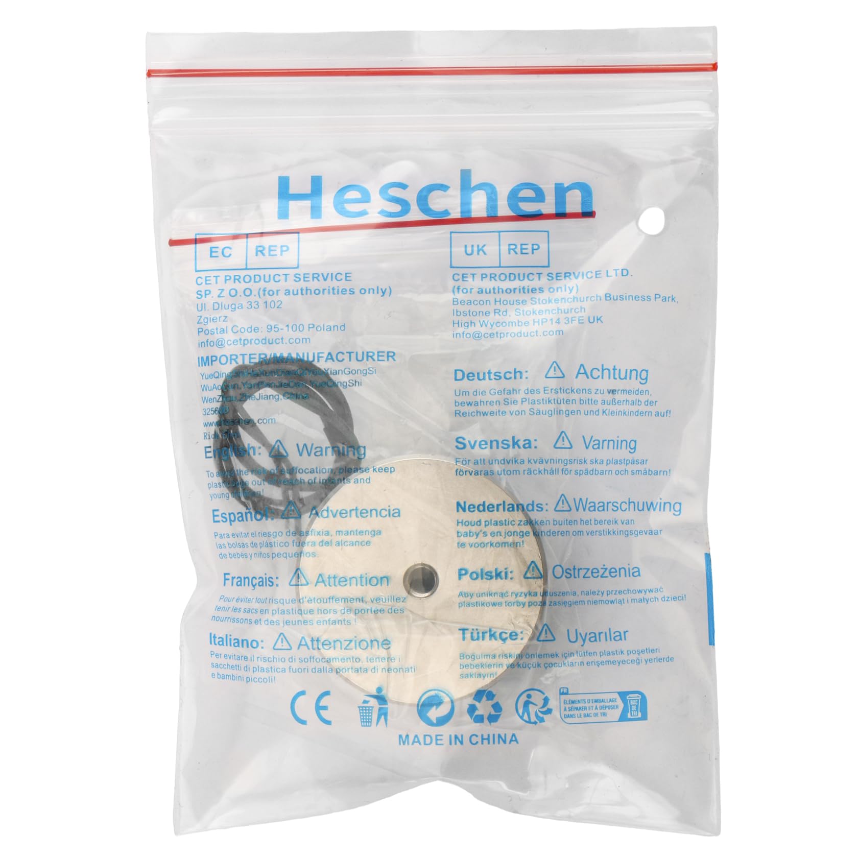 Heschen Solénoïde magnétique P40/20, diamètre extérieur : 40 mm, DC 24 V, 25 kg