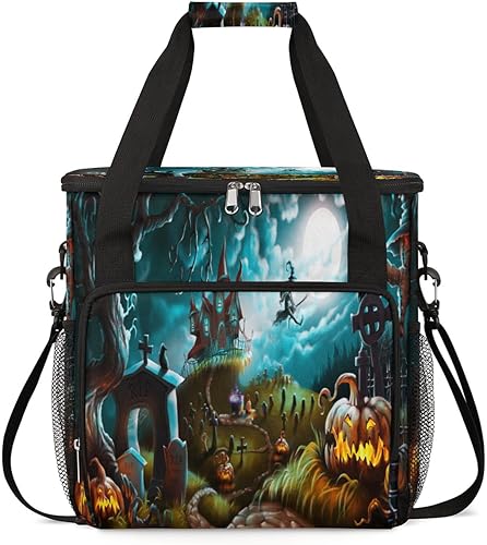 Bolsa de café turquesa verde azulado para Halloween, bolsa de almacenamiento de viaje, bolsa de almacenamiento compatible con Keurig K-Mini o K-Mini