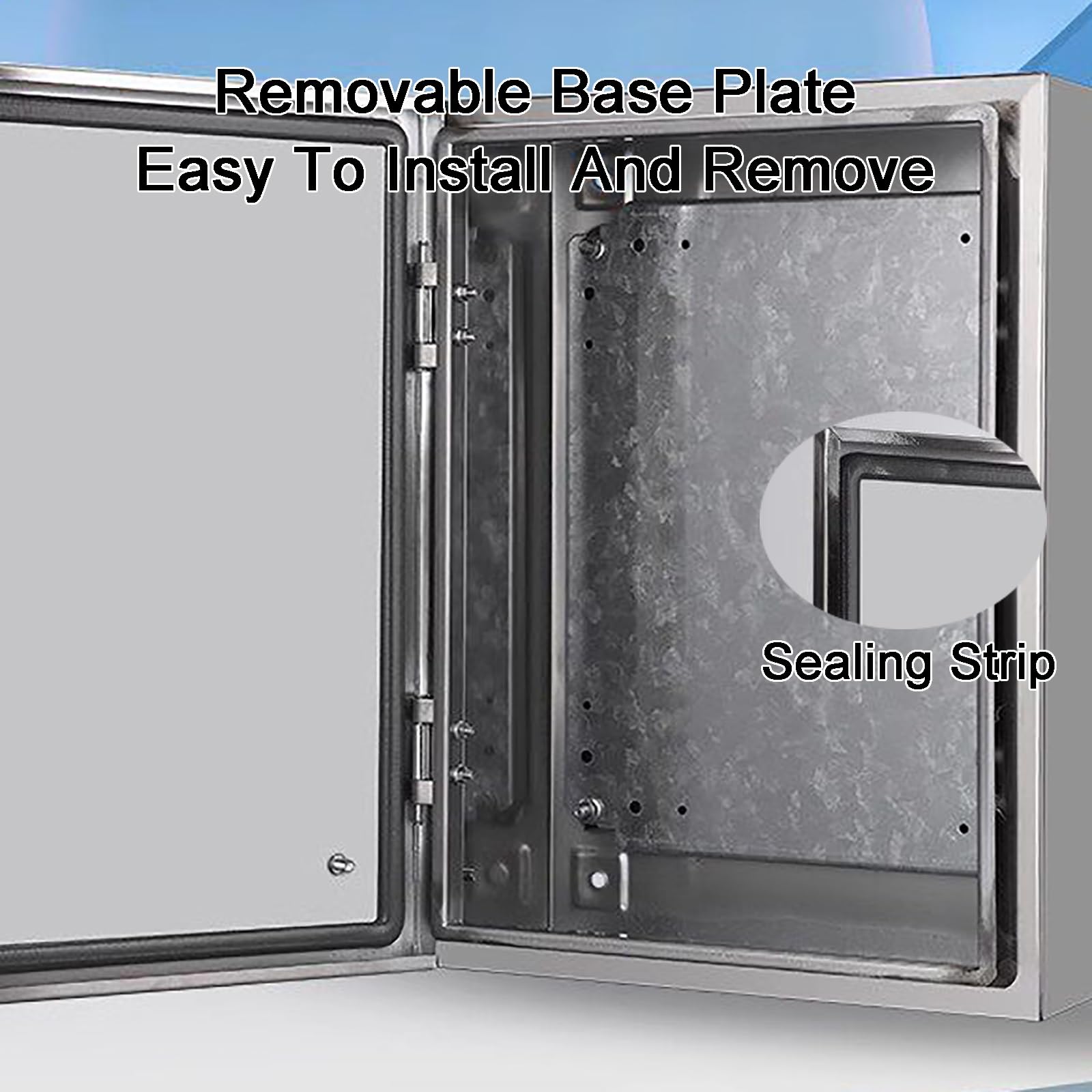 Caja Electrica, Caja Distribucion Electrica de Acero Inoxidable 304 con Placa Base Galvanizada Extraíble, para Uso Interiores(50x25x60CM/20x10x24IN)