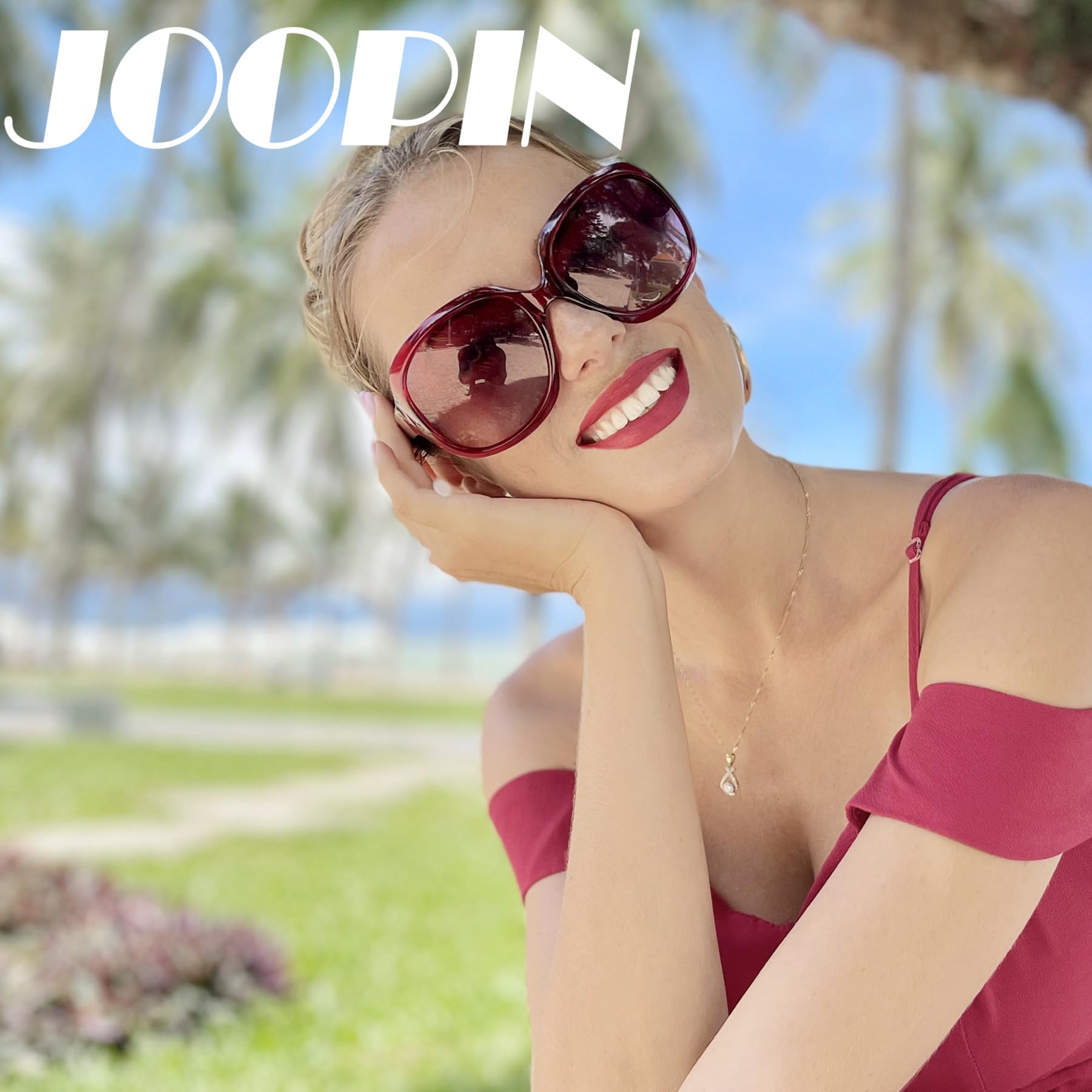 Joopin Occhiali da Sole Donna Grandi Polarizzati Quadrati UV400 Protezione Signora Oversize Vintage Retro Moda Occhiale da Guida