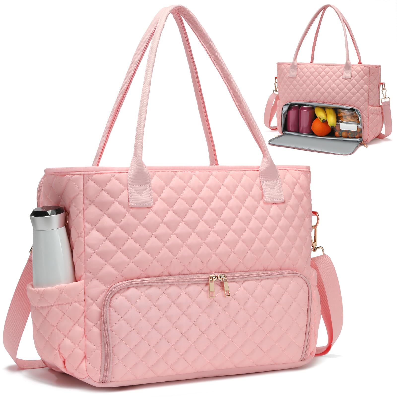 2-in-1 Lunch Laptop Tote Bag 15 6 Work Bags for Women Polyester Casual Teacher Nurse Bag Laptop Briefcase