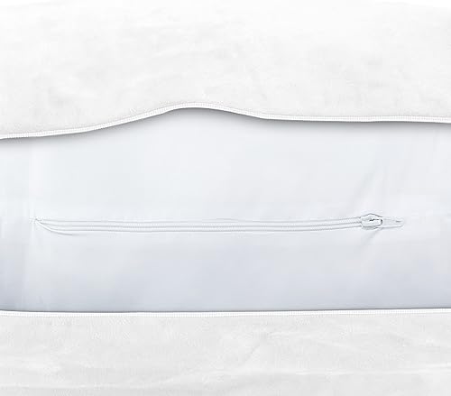 Miniatura 4 de Husband Pillow Funda de fibra de microfelpa de cubierta blanca estándar, diseño de tela suave y fácil de lavar, generosos bolsillos traseros y