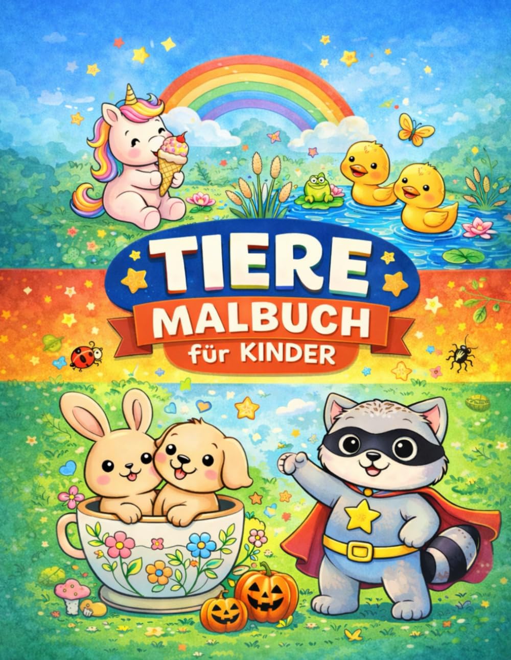 Tiere Malbuch für Kinder: Süße Tierfreunde zum Ausmalen & Entspannen
