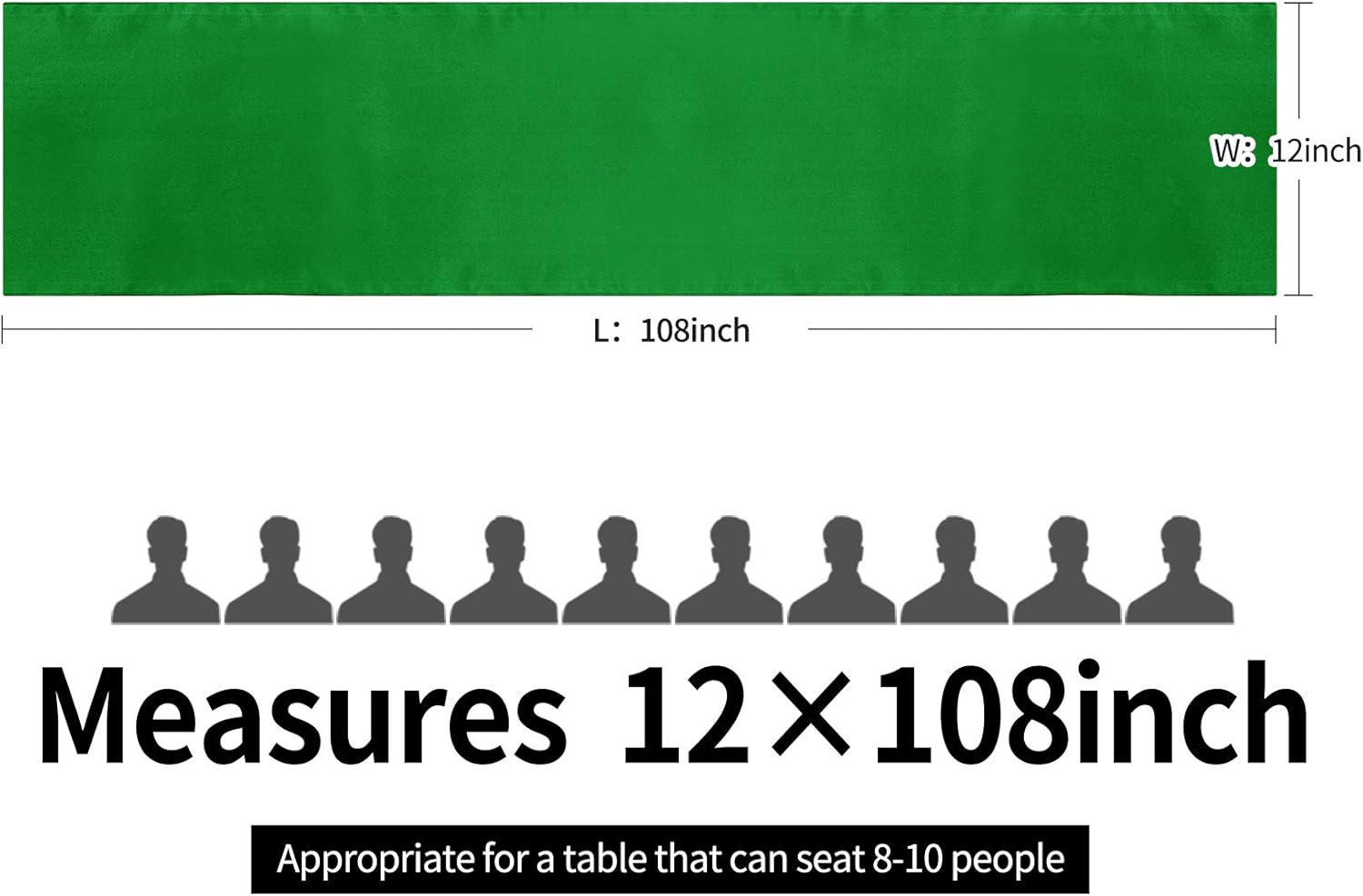 10-Pack Satin Table Runner Emerald 12 x 108 inches Long, Table Runners for Wedding Birthday Parties - Image 5