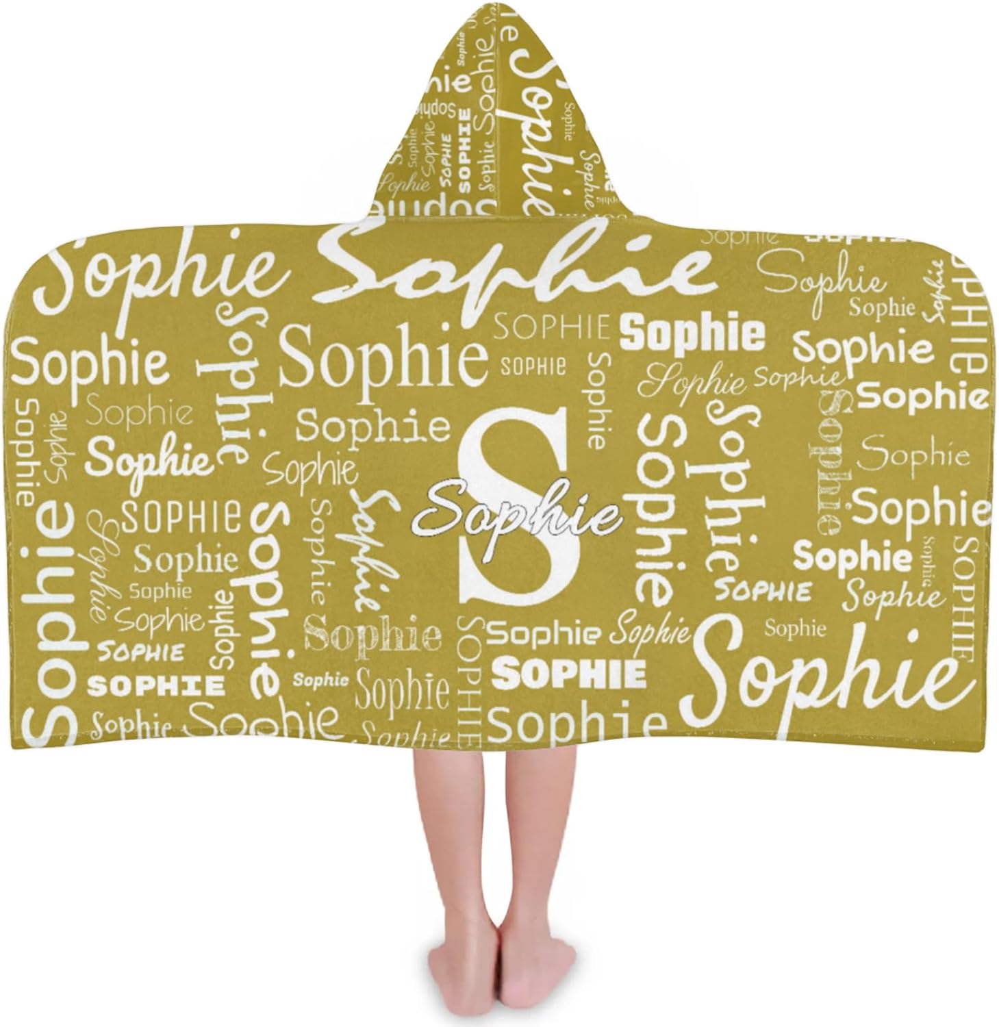 Personalized Kids Hooded Beach Towel Personalized Pool Towels with Name, Microfiber Quick Dry Custom Bath Towels with Hood, Light Blue