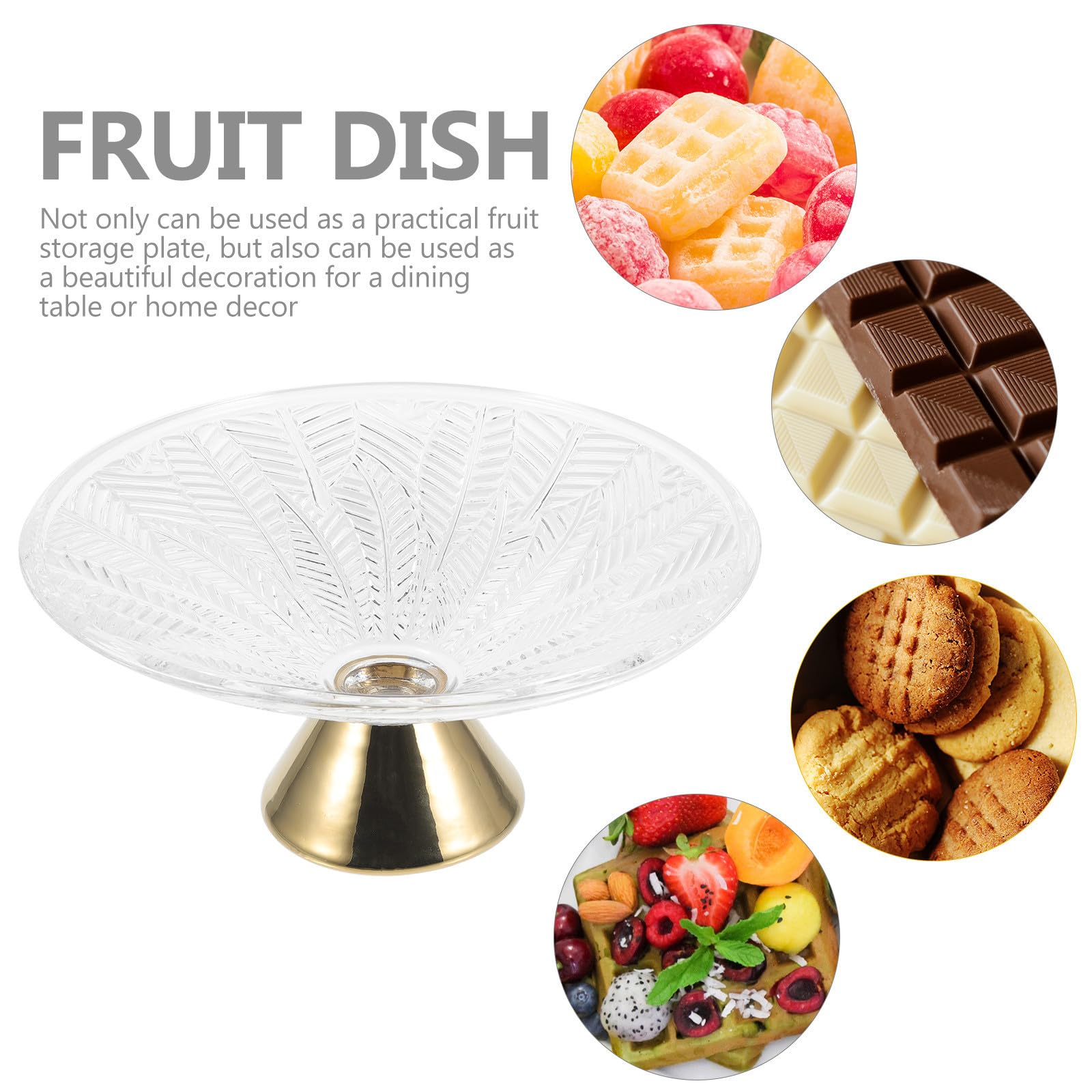 PACKOVE Bandeja de Vidrio Grande con Base Alta para Frutas y Aperitivos Frutero Decorativo para Centro de Mesa Soporte Elegante para Snacks Fiestas y Bodas