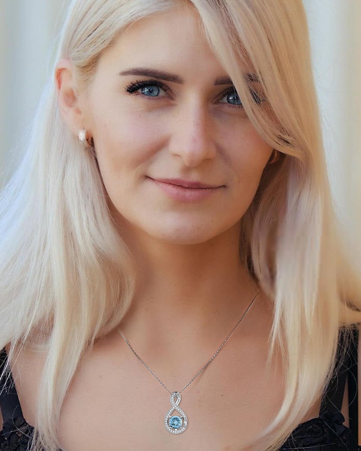 FANCIME Birthstone Necklaces for Women Fine Jewelry Sterling Silver Infinity Pendant Anniversary Birthday Mothers Day Gifts for Her Women Wife Mom Lady Daughter, Chain 16"+2" Extend - Image 6