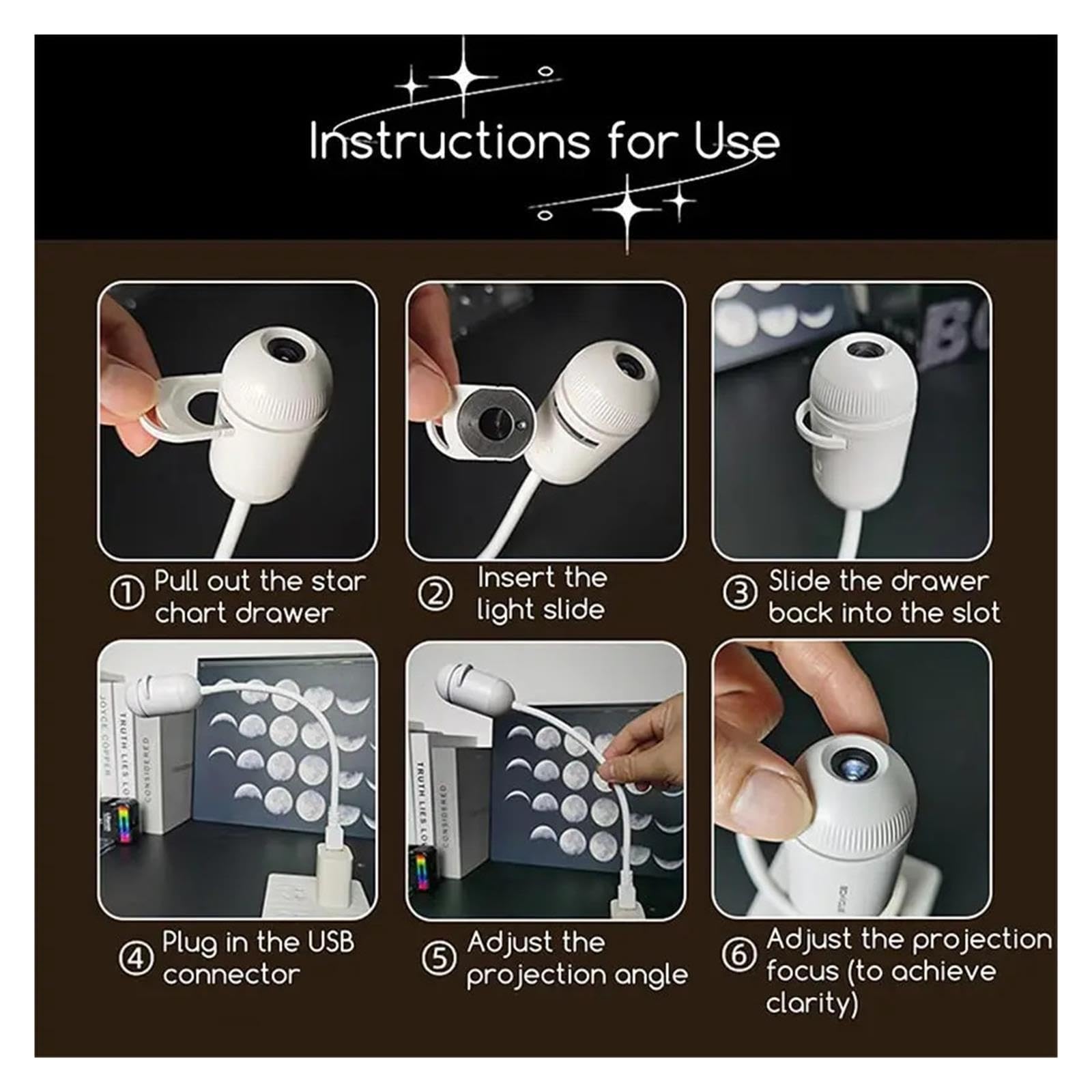 Mini Projecteur De Ciel Étoilé USB, Veilleuse Portable De Galaxie