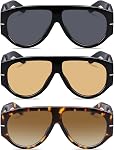 Oversized Retro Aviator Sunglasses for Women Men Trend 70s Thick Classic Vintage Style Sun Glasses