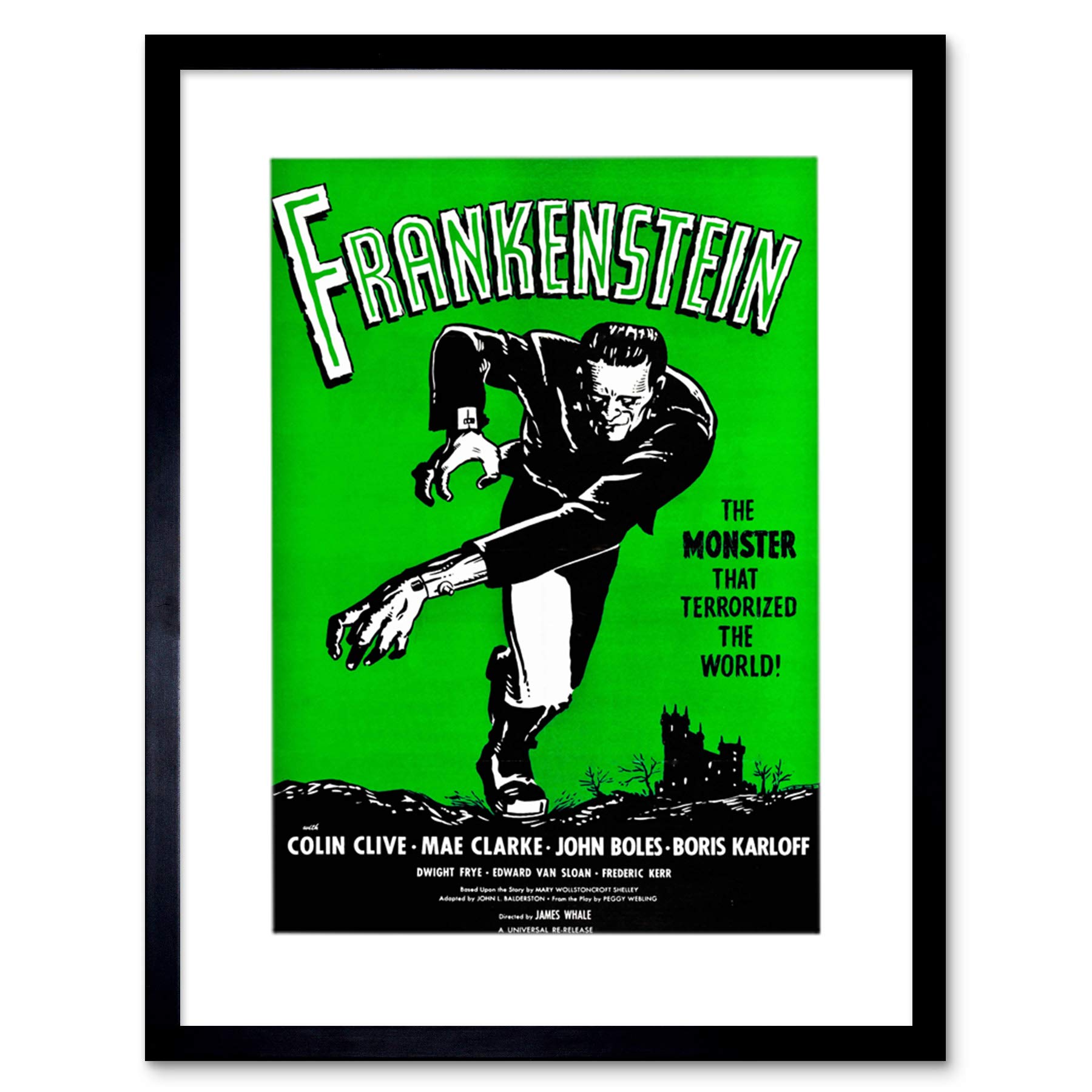 Wee Blue Coo Film Frankenstein Monster Karloff Horror Shelley Frame Art Print Picture F12X540