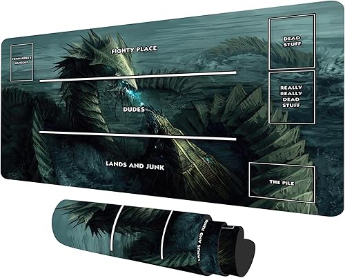 Miniatura 7 de MTG - Alfombrilla de juego con Zones Zombie Dragon TCG, alfombrilla de mouse compatible con juegos de cartas TCG de 23.6 x 13.7 pulgadas