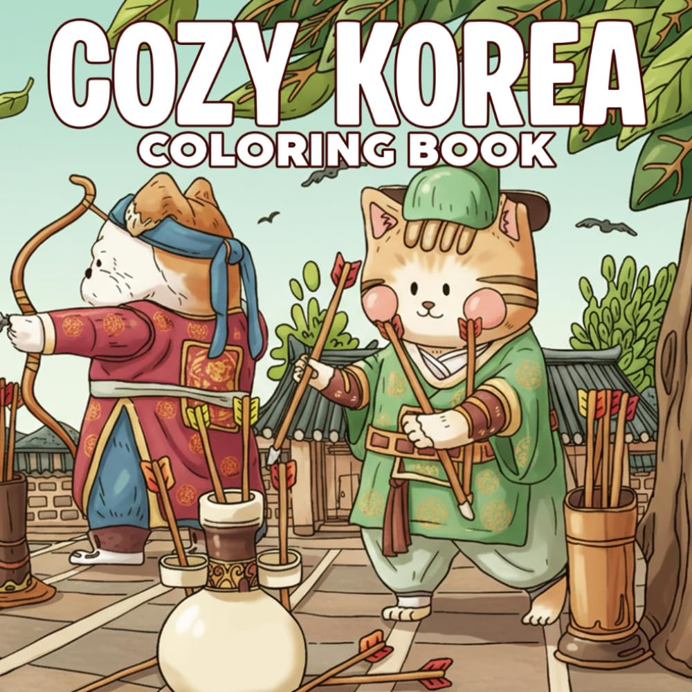 Cozy Korean Coloring Book: Korean Daily Life Coloring Pages Featuring Cozy Activities and Gentle Asia Cultural Scenes for Adults Relaxation