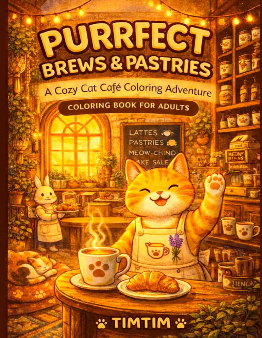 Purrfect Brews & Pastries: A Cozy Cat Café Adult Coloring Book with 50 Original Scenes for Stress Relief, Relaxation and Creative Joy