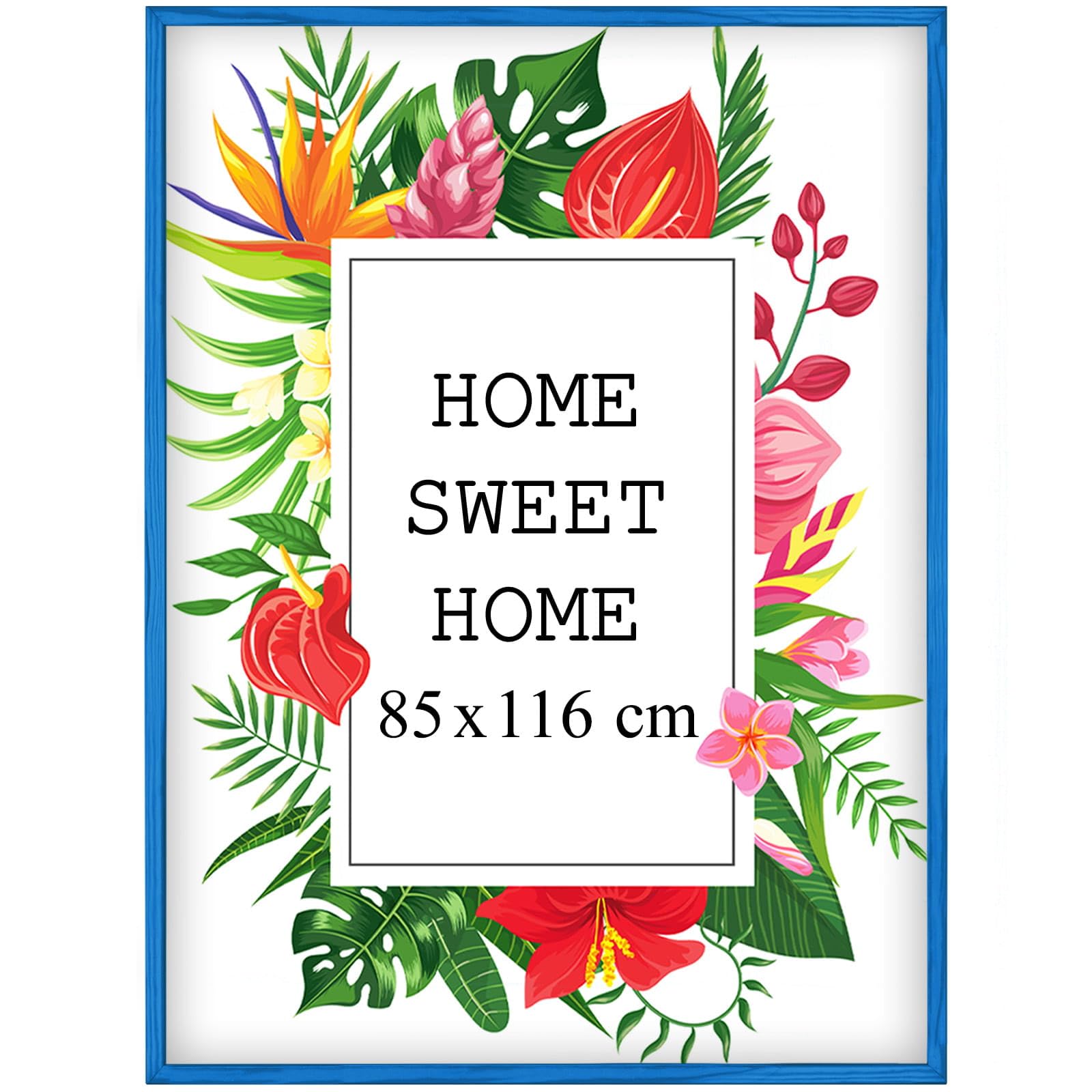 MG Design Blue Wooden Photo Frame 33.5 x 45.6 in (85 x 116 cm) โ Shatter-Resistant Acrylic Glass โ Wall Mount Portrait & Landscape