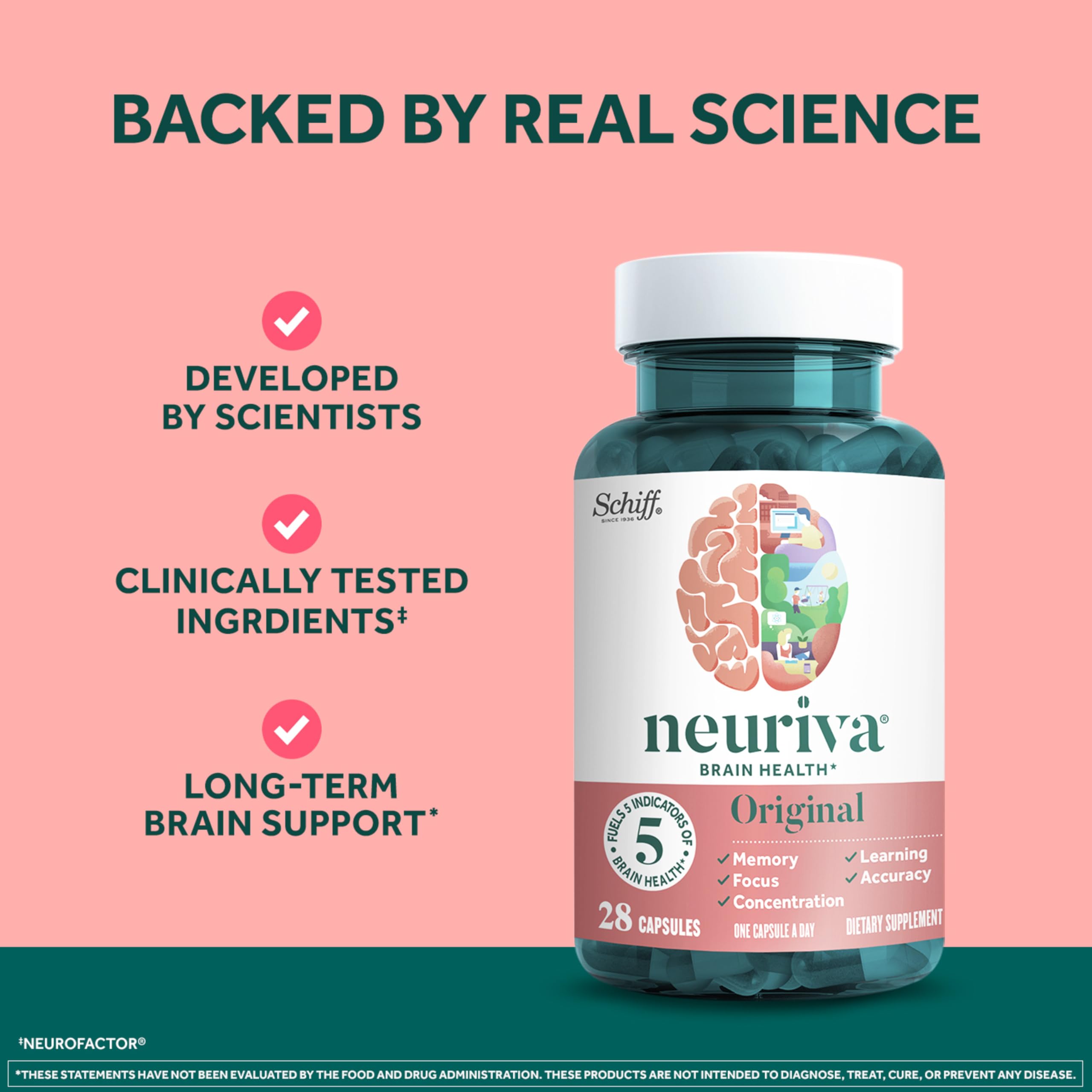 NEURIVA Original Brain Supplements - 28 Count Capsules — Amazon image 5