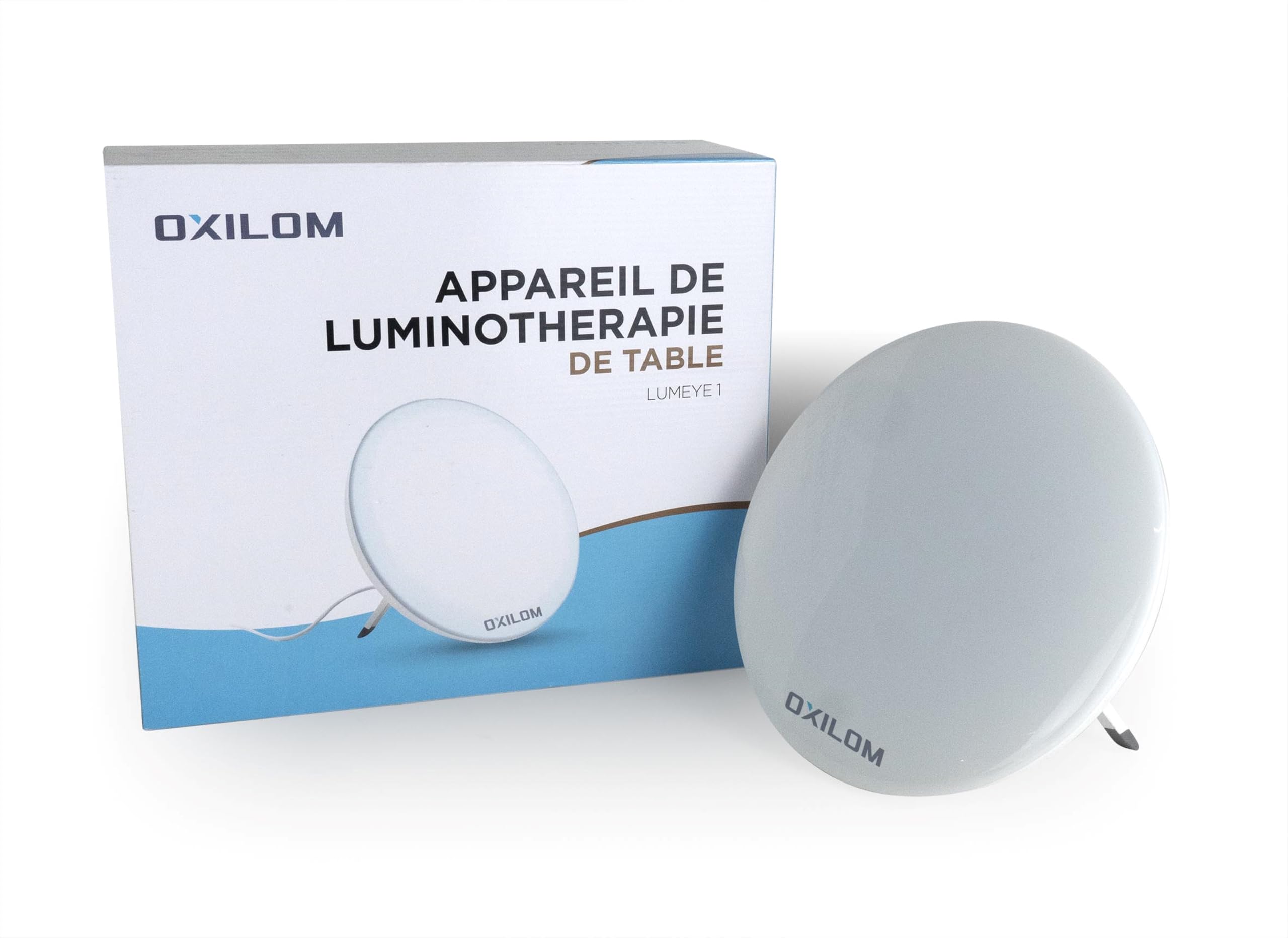 Lumeye1 - Lampe de Table pour Luminothérapie, Lutte Contre le Blues Hivernal, Booste Énergie et Moral avec jusqu'à 10 000 Lux de Lumière Naturelle, Compact