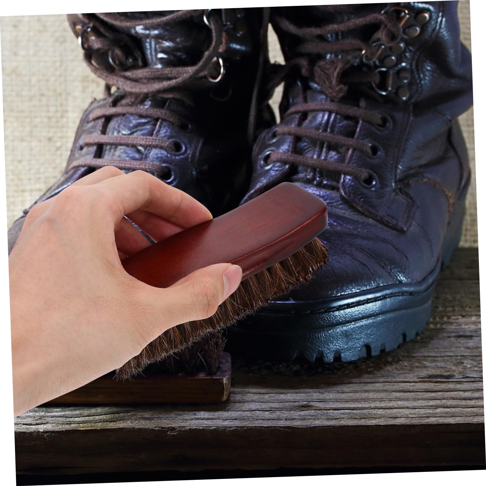 BESPORTBLE 5 Pezzi Spazzola Per Scarpe in Legno Spazzola Da Scarpe Stivali Setola Macchia Spazzola Per Lucidare Le Scarpe Sulle Scarpe Strofinare Piccolo Pulito Scarpa Pulita Marrone Di Legno