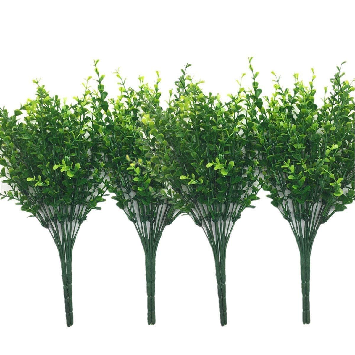 CATTREE Künstliche Eukalyptus-Pflanzen, Kunststoff-Weihnachtsdeko, künstliche Sträucher, grüne Blätter, Hochzeit, Innen- und Außenbereich, Haus, Garten, Veranda, Küche, Büro, Tischdekoration, 8 Stück