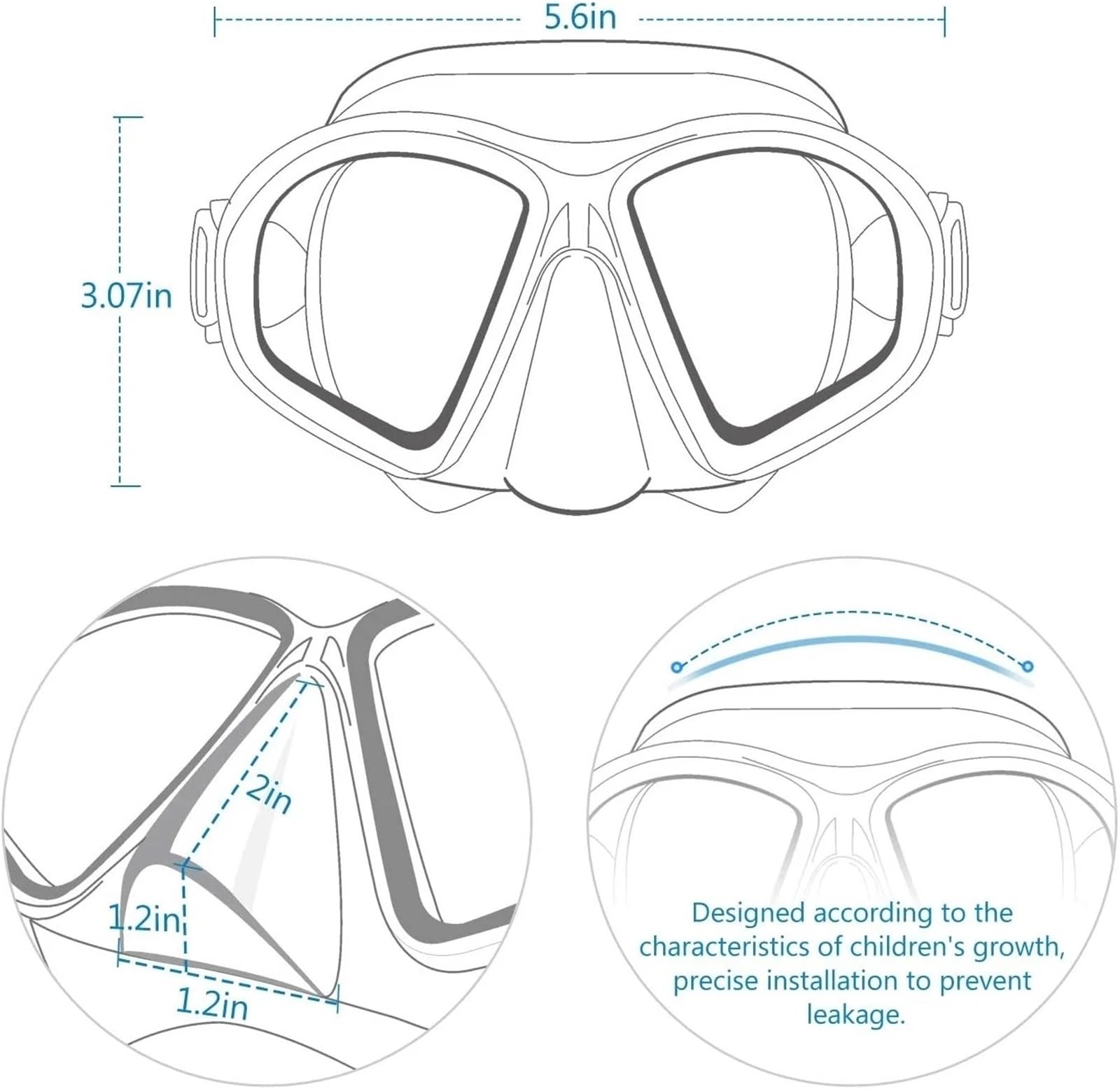 Masque Masque plongée Masque de plongée Libre de Petit Volume, Ensemble de plongée en apnée en Silicone avec Support, Lunettes de plongée sous-Marine, Tube de plongée Humide