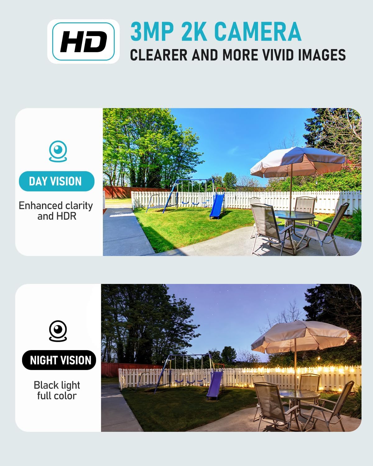 Window Camera 3MP 2K, 2.4GHz WiFi Indoor Camera for Home Security with Full Color Night Vision, 2-Way Audio, 24/7 Recording, Human/Motion Detection, Real-Time Alerts, Alexa Support - Image 5