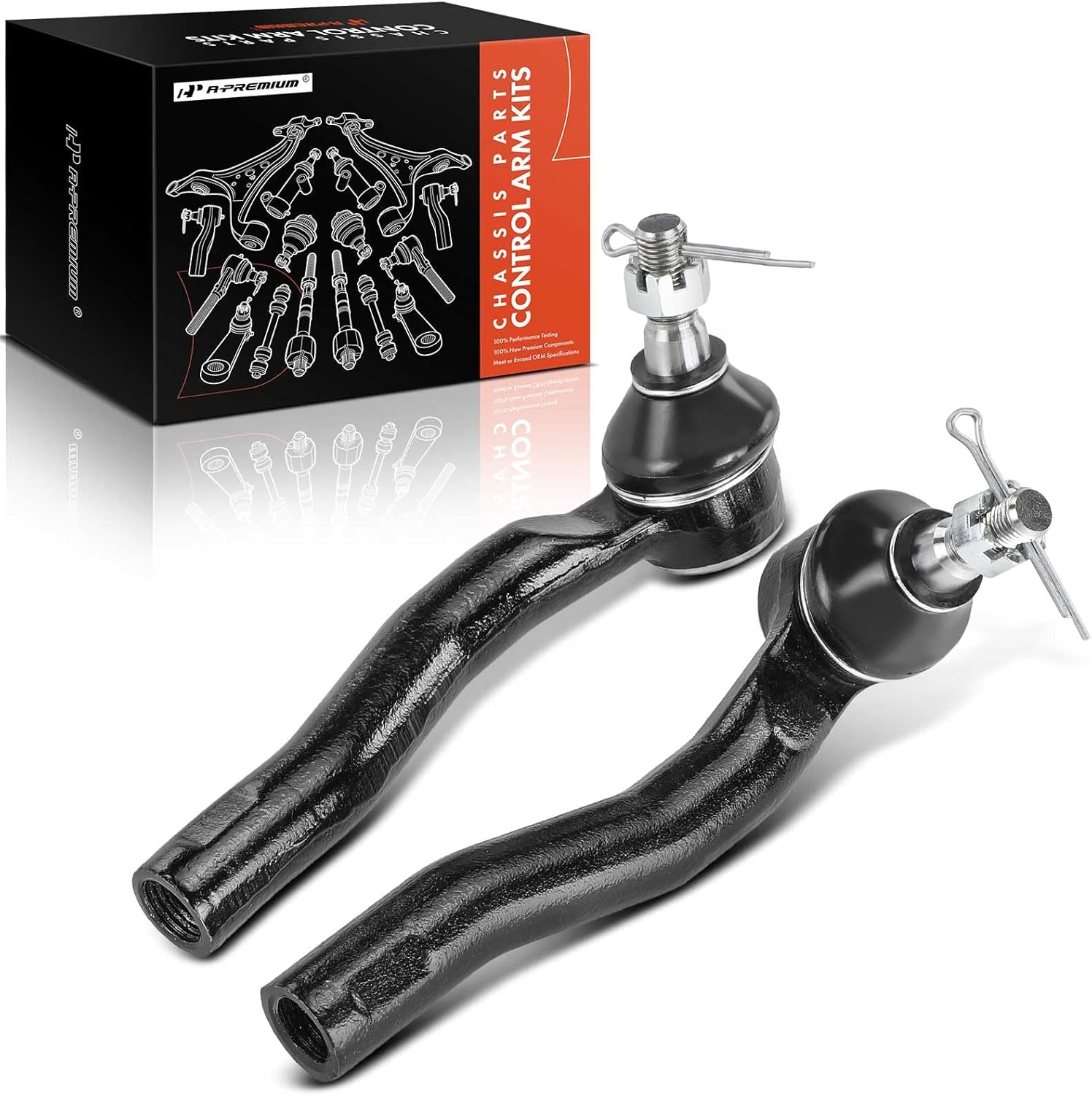 A-Premium 2 x Front Outer Tie Rod Ends, Compatible with Toyota Corolla 2020-2023, Prius 2016-2022, C-HR CHR 2018-2022, Corolla Cross 2022-2023, Prius AWD-e 2019-2022, Prius Prime 2017-2023