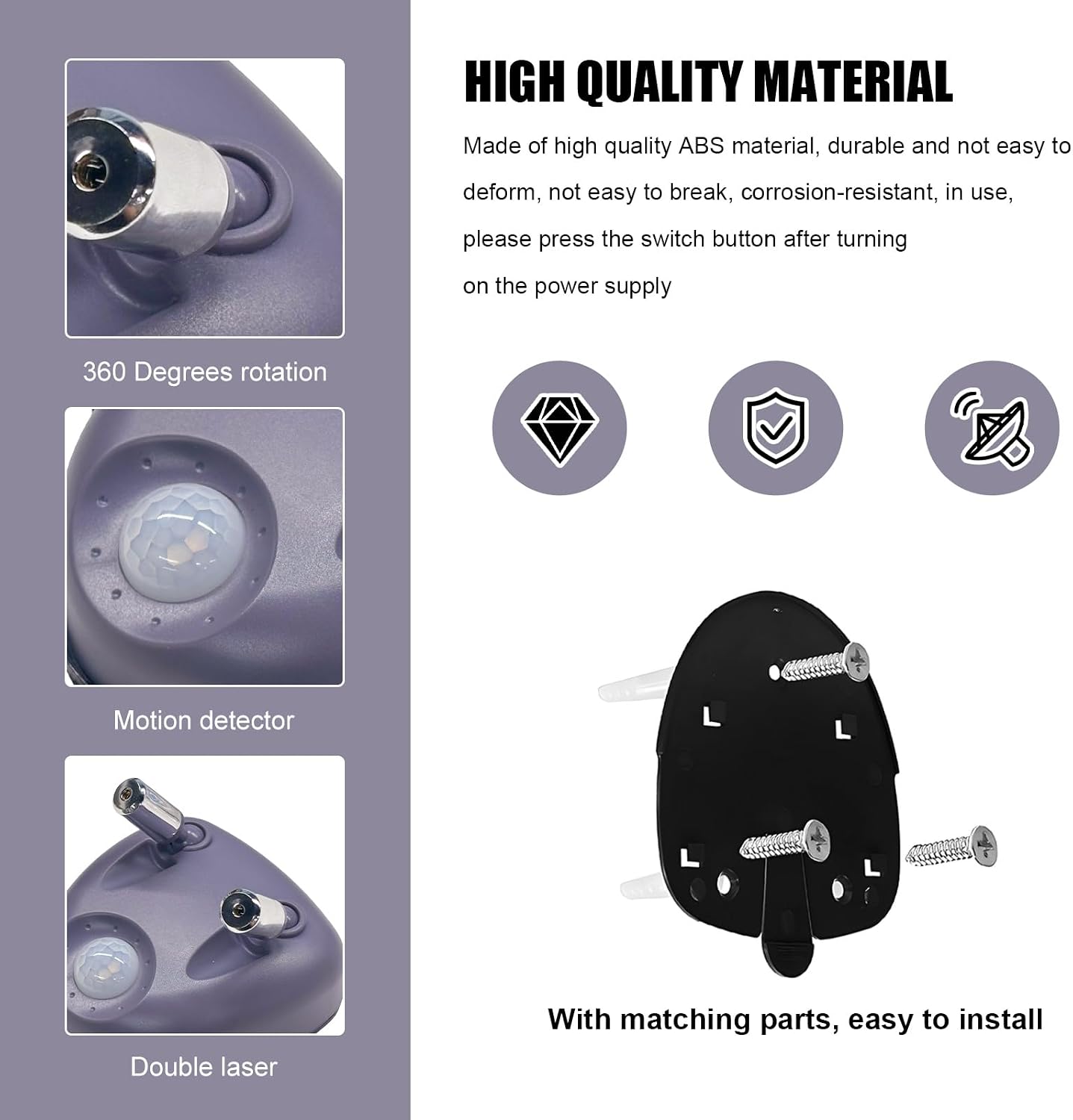 Parking Guide Assist Laser Sensor, 360 Degree Adjustable Laser Head Car Garage Sensor, Universal Dual Lasers Garage Sensors for Parking Guide, Parking Aid Car Accessories