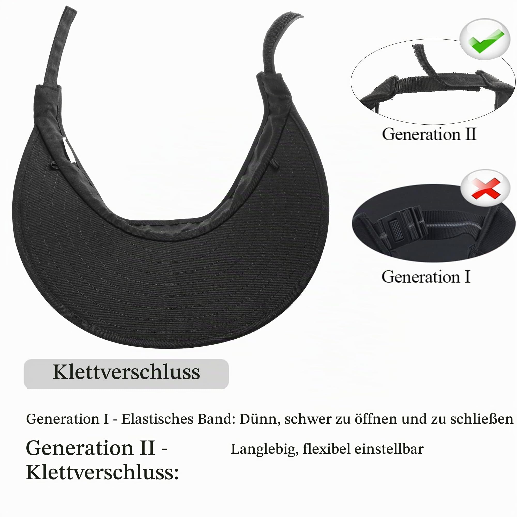 Sonnenblende für Damen, große Krempe, UV-Schutz, Strandkappe