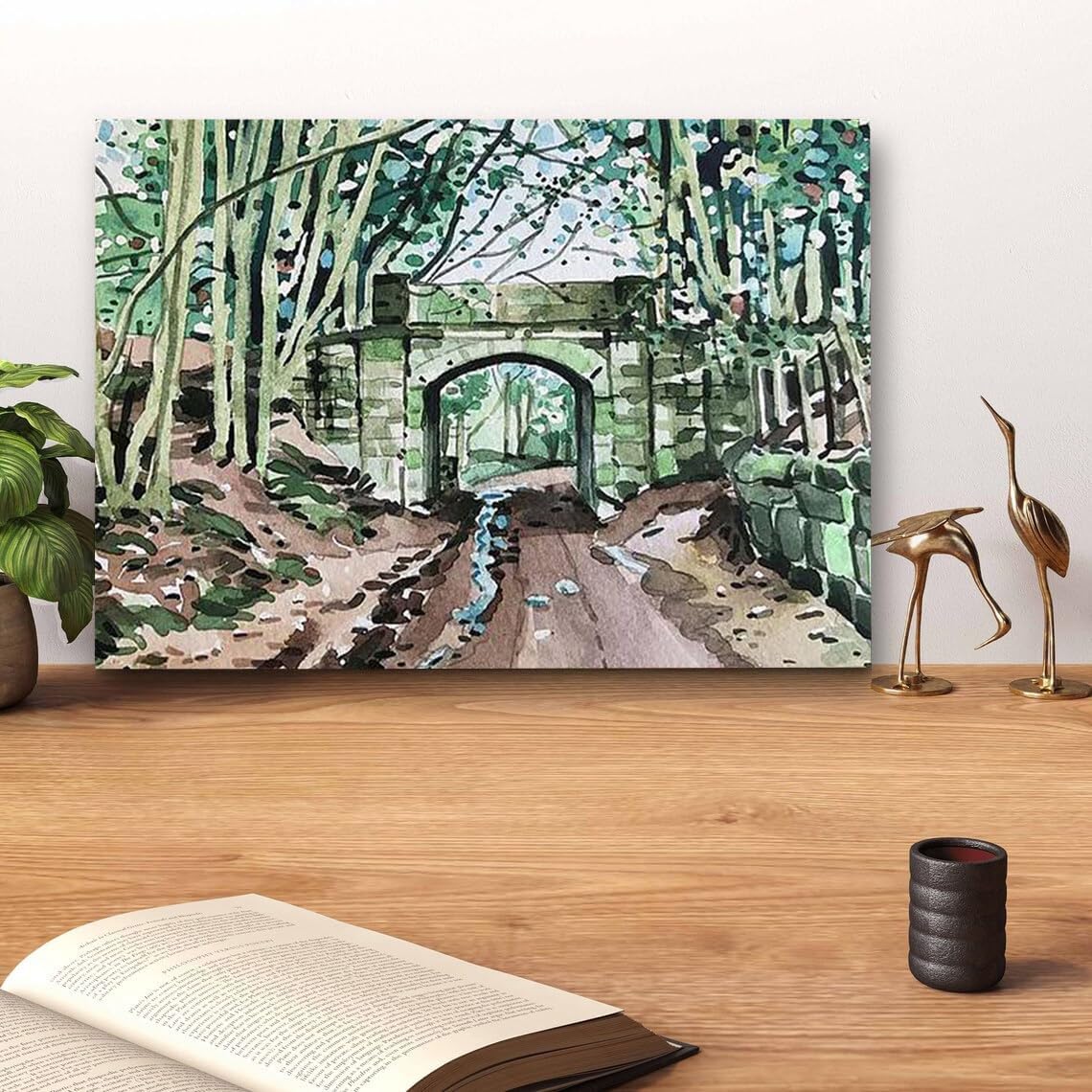 GADGETS WRAP Canvas Gallery Wrap Framed for Home Office Studio Living Room Decoration (14x11inch) - Country Lane Bickerton Print