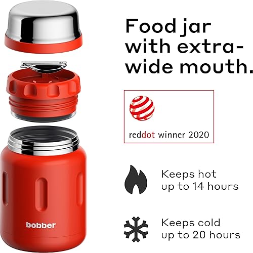 Miniatura 2 de BOBBER Termo de alimentos de acero inoxidable aislado de 24 onzas para comida caliente, contenedor de almuerzo de boca extra ancha para adultos con