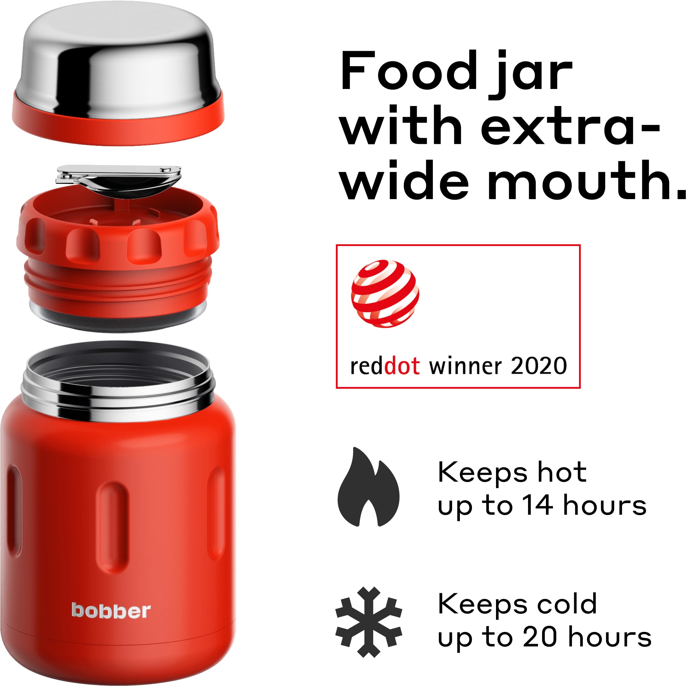 Termo de alimentos de acero inoxidable aislado de 24 onzas para comida caliente, contenedor de almuerzo de boca extra ancha para adultos con cuchara y cuenco, apto para lavavajillas, mantiene 2