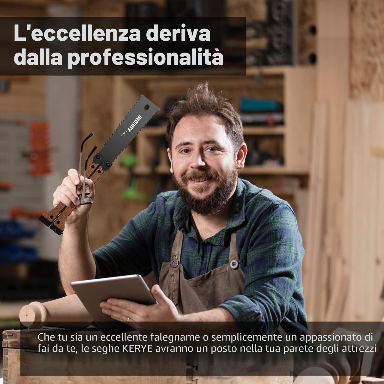 Sega Giapponese GLORITY 140mm con Doppi Bordi di 13/14 TPI, Lama SK5, Tre Lati Disegno Denti di Rettifica, Sega Pieghevole per Lavorazione del Legno e Fai da Te