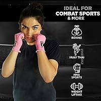 Vista 4 de WYOX Guantes interiores de boxeo para hombres y mujeres, medio dedo debajo de los guantes con vendajes elásticos para protección de puños, ideales