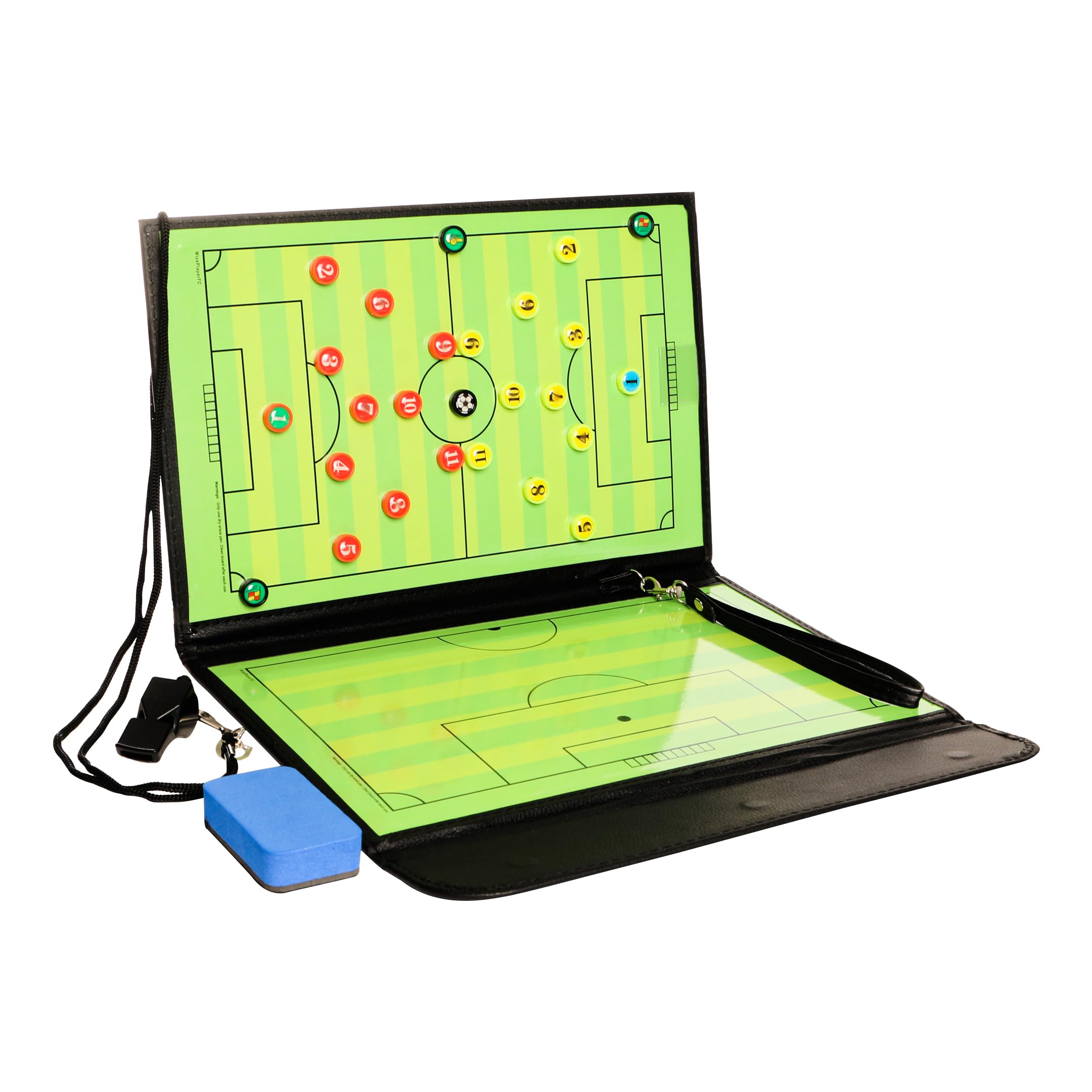 Carpeta Táctica Magnética para Entrenador de Fútbol con Silbato y Borrador