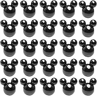 Vista 1 de 150 piezas de 0.591 in DIY pulsera collar joyería hecho a mano artesanía fabricación Mickey Mouse cabeza cuentas acrílicas agujero grande pastel