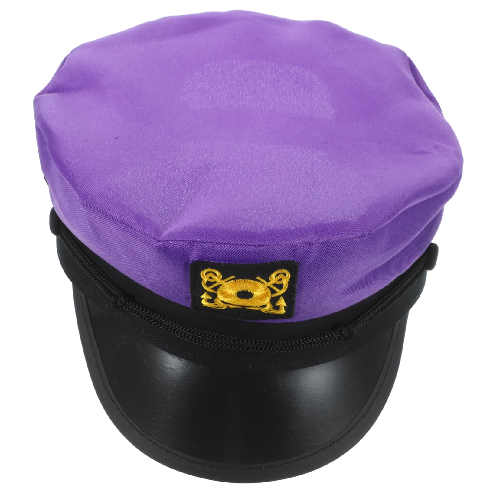 CLISPEED Adjustable Purple Sailor Hat for Men and Women, Decorative Polyester Captain Hat with Delicate Pattern Design, Portable and Comfortable Cosplay Prop for Sailing Party