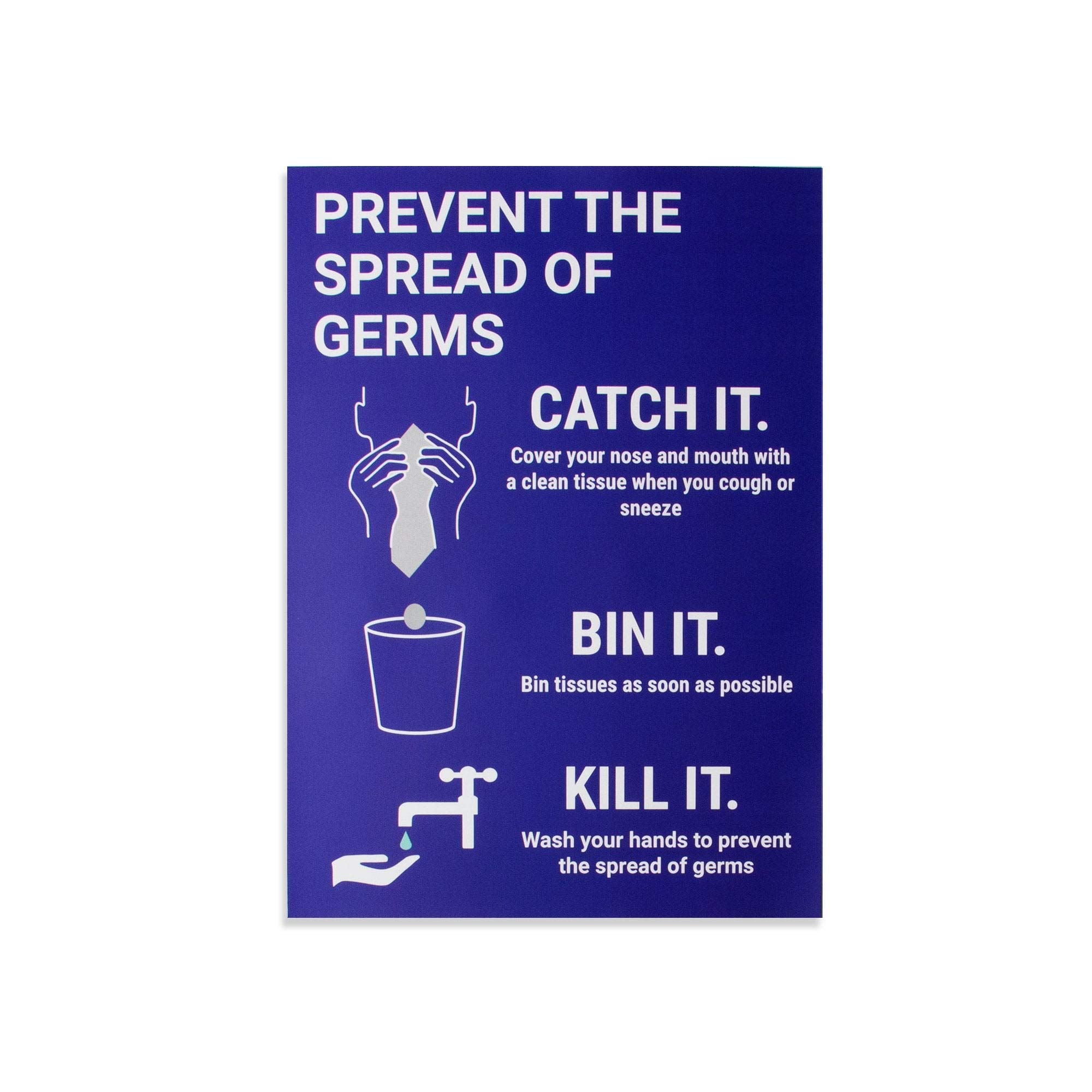 Blue Prevent The Spread of Germs Magnetic Sign to Ensure Staff and Customers Prevent the Spread of Germs