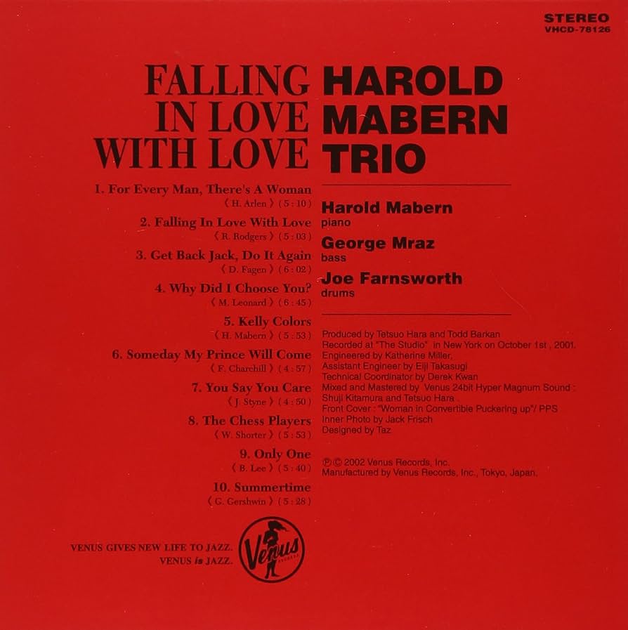 その他 HAROLD MABERN TRIO / Falling In Love ,,, Harold Mabern Trio Falling In Love With Love - YouTube