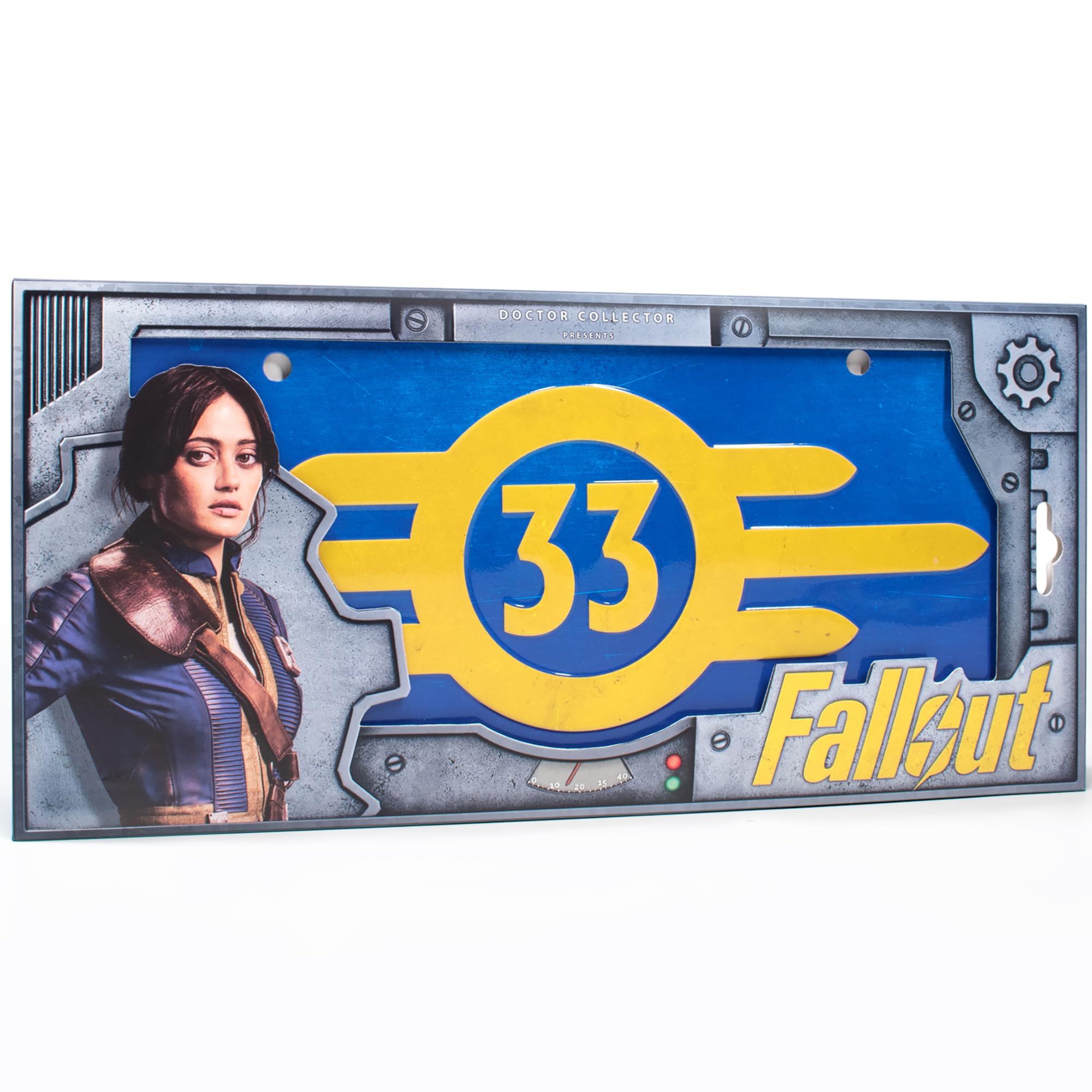Doctor Collector: Fallout: License Plate - Vault 33 - Officially Licensed Based On The Hit Series, Collectible Memorabilia Decor, 13.19 x 6.3