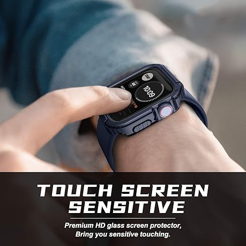 Vista 27 de Recoppa Funda resistente para Apple Watch de 1.732 pulgadas Series SE 6/5/4 con protector de pantalla, duradera serie Quattro Pro Series a prueba