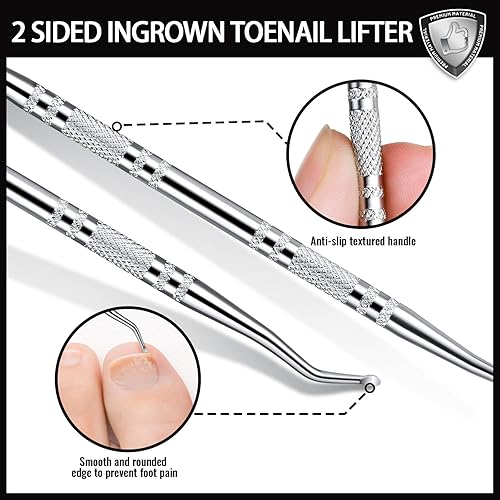 Miniatura 6 de Teenitor Herramienta de uñas encarnadas, herramientas de pedicura para pies, cortaúñas encarnadas de acero inoxidable, lima de uñas encarnadas y