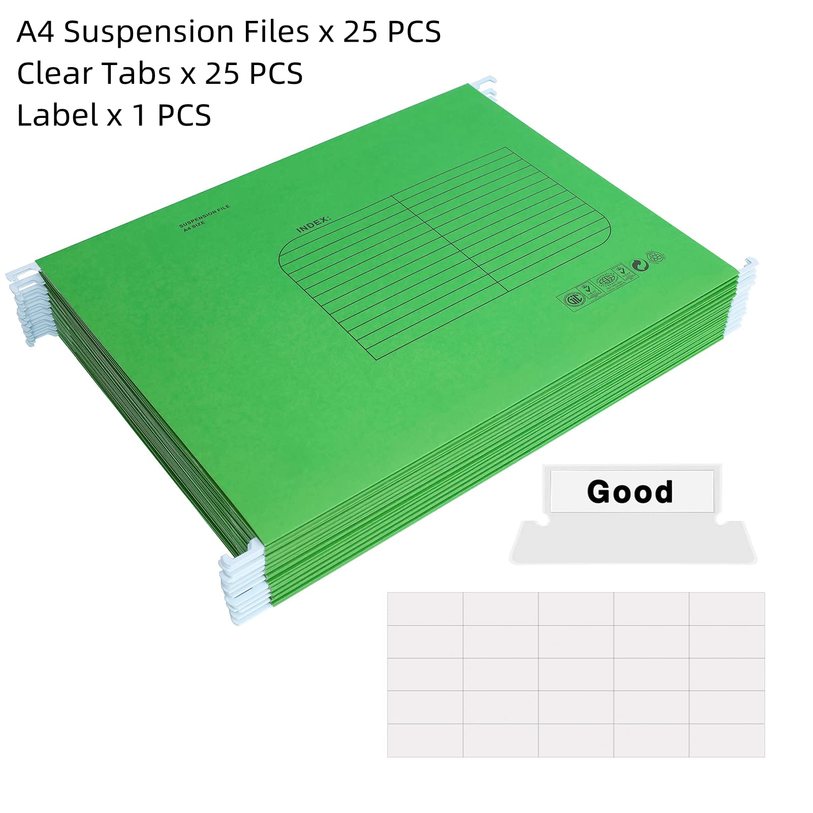 Cartelle Sospese A4 Nizirioo - 15 Pezzi, 5 Colori, Con Ganci In Metallo