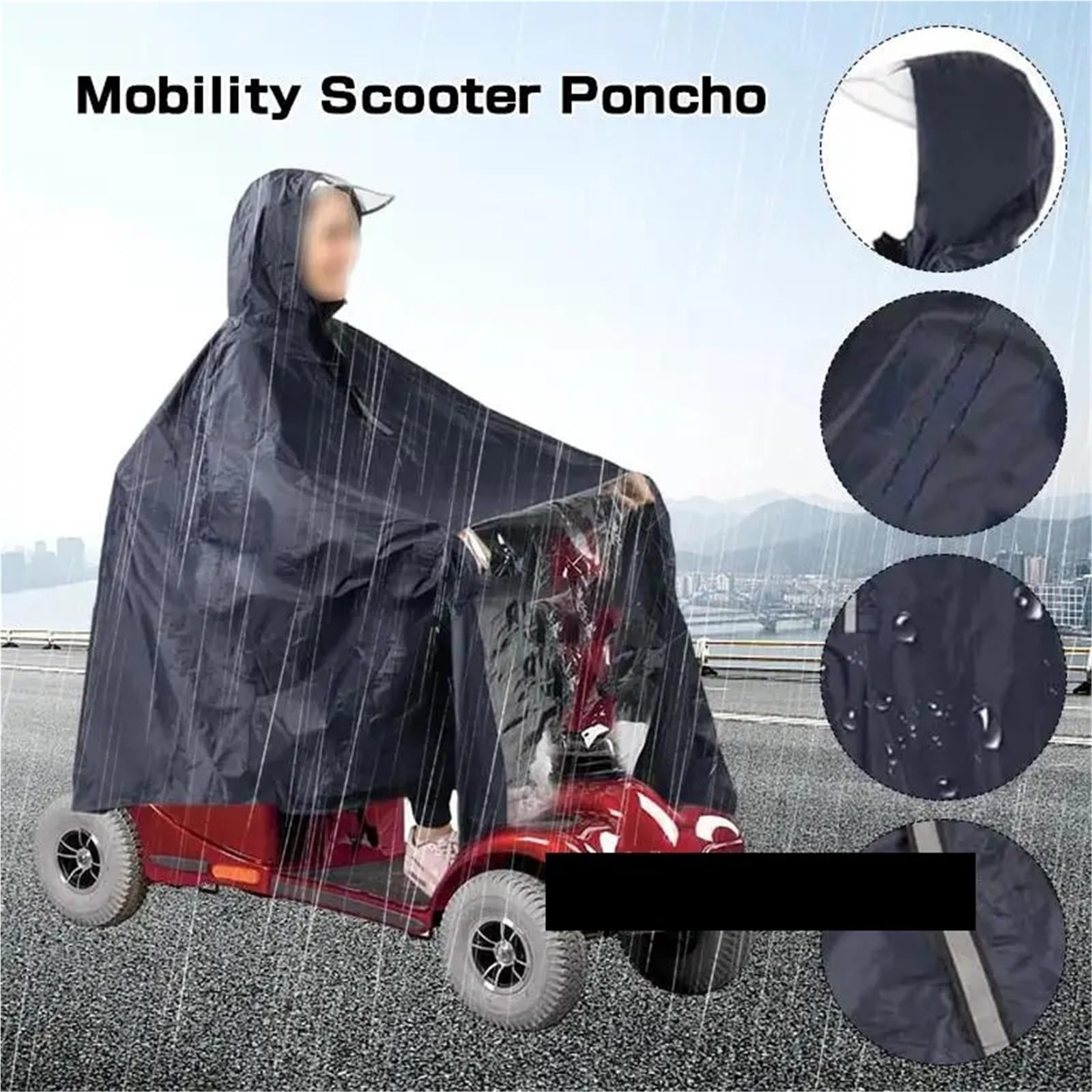 Universal Wasserdichter Roller Poncho Rollstuhl Regenmantel Fahrrad Regenbekleidung Elektrisches Radfahren