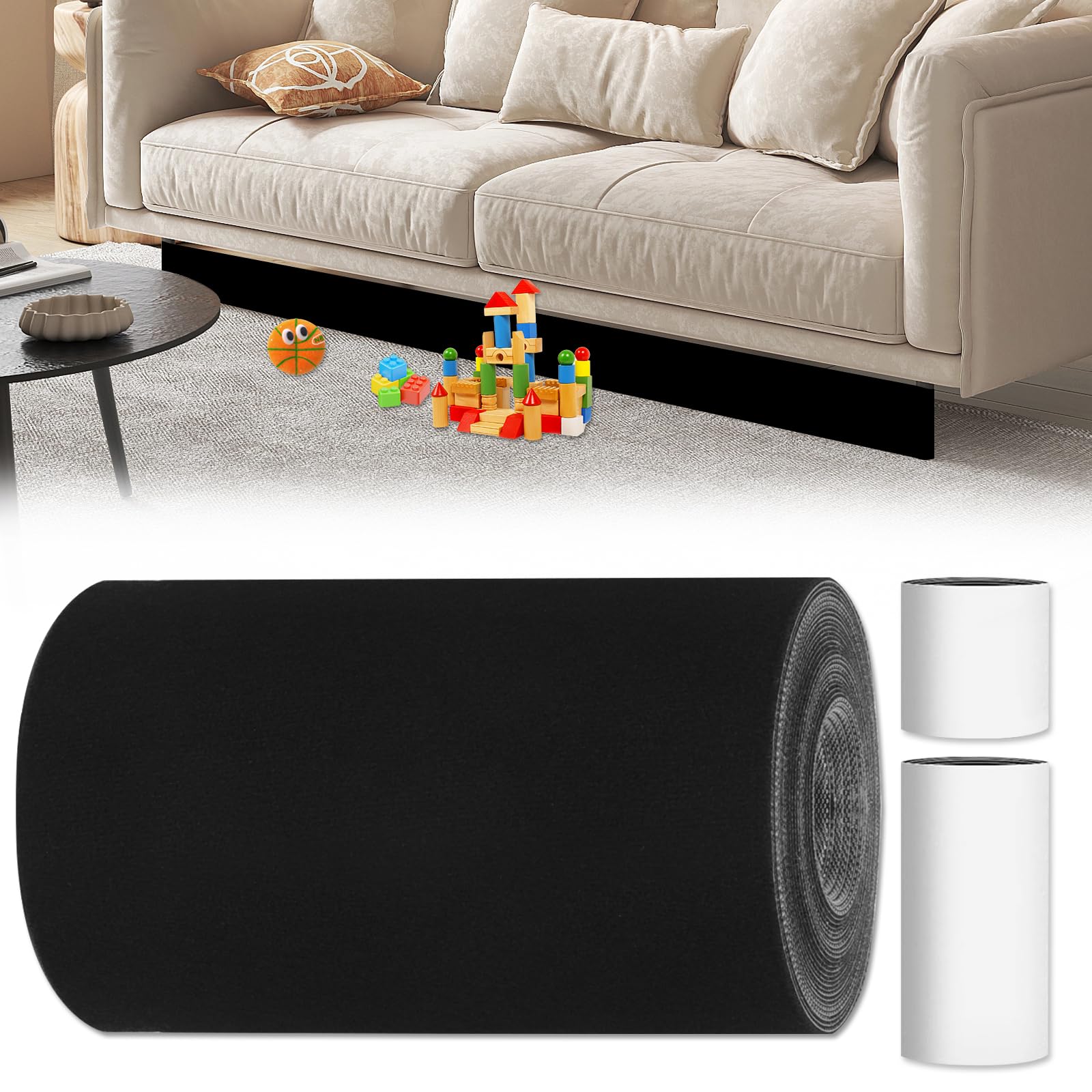 BlyeMichdi 15cm x 6M Spielzeugblocker Couch, Spielzeugblocker für Möbel Unter Couch und Bett, Untersofablocker Couchblocker Barriere für Haustiere, Gap Stoßfänger um zu Verhindern