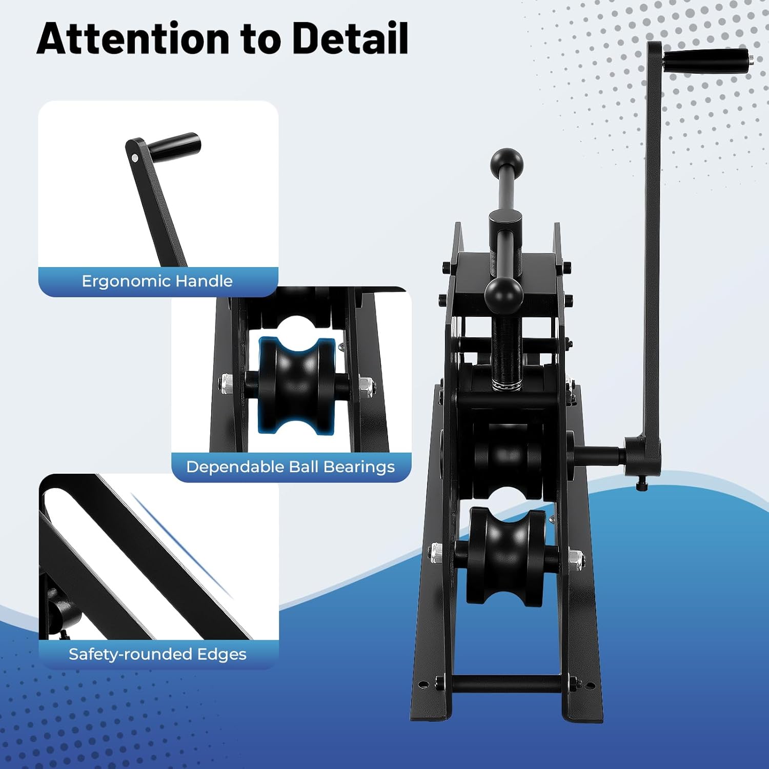 Manual Tube Pipe Roller Bender, Roller Tubing Roller Flat Bar Bender, Tube Roller bender Pipe Rolling Machine, 1-1/2" Round Tube Rollers Manual Square & Rectangular Tube Bender