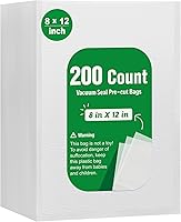 Syntus 200 Count Vacuum Sealer Bags Quart 8x12 Inch - BPA Free Precut Heavy Duty Food Storage Bags for Meal Prep, Sous Vide & Seal-a-Meal