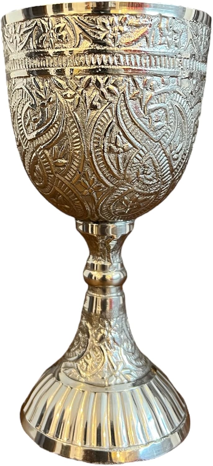 Wine chalice brass goblet medieval inspired goblet communion cup Arthur king drinkware goblet 1x