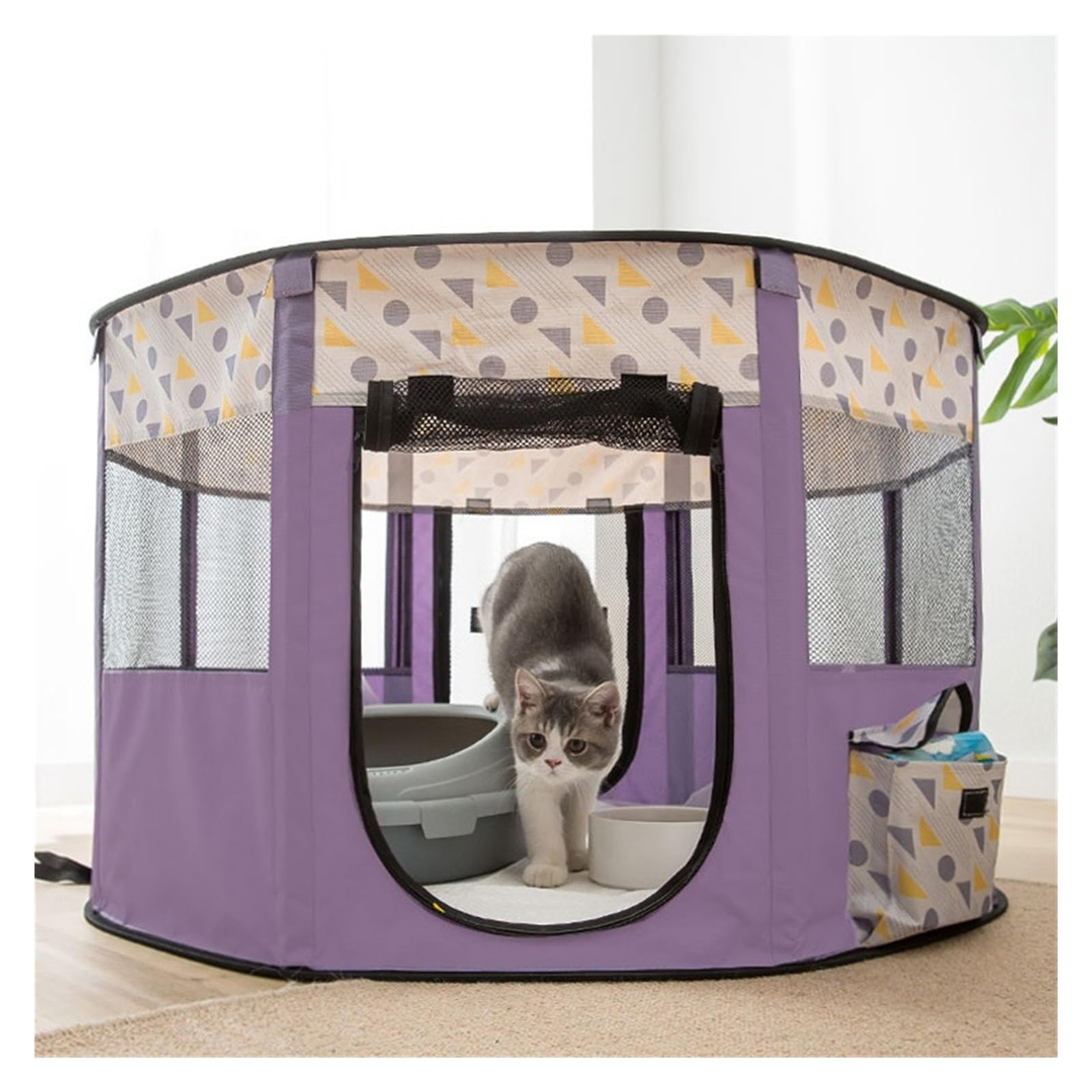 Tentpour animaux de compagnie Tente for chat et chien, salle d'accouchement, cage octogonale pliable et portable for animaux de compagnie, niche d'extérieur for chien, parc d'intérieur for chiots et c