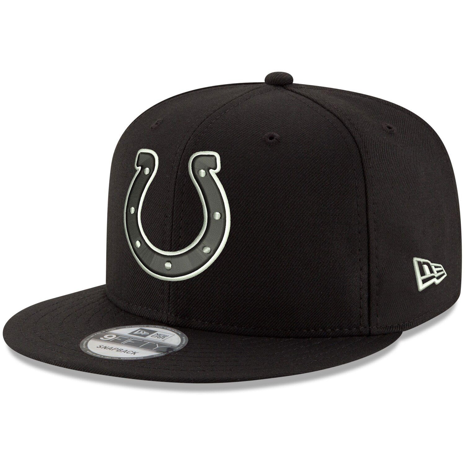 New Era NFL 9FIFTY Black White Adjustable Snapback Hat Cap One Size Fits All, Indianapolis Colts, One size — image 1