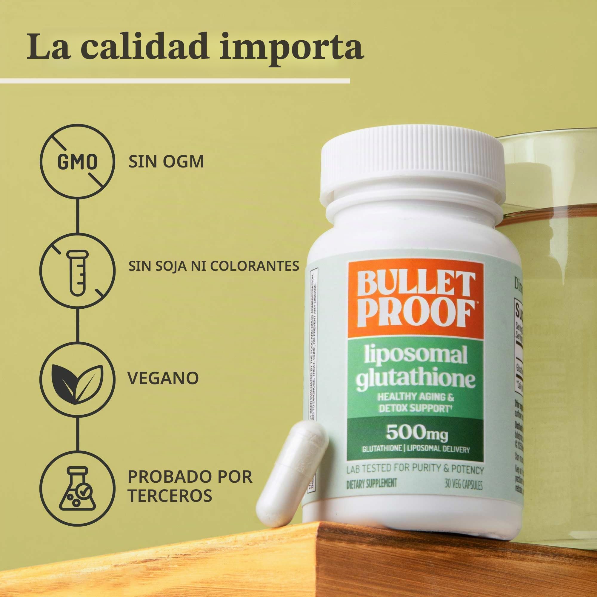 Cápsulas antioxidantes liposomales a prueba de balas de la fuerza del glutatión, 30 porciones